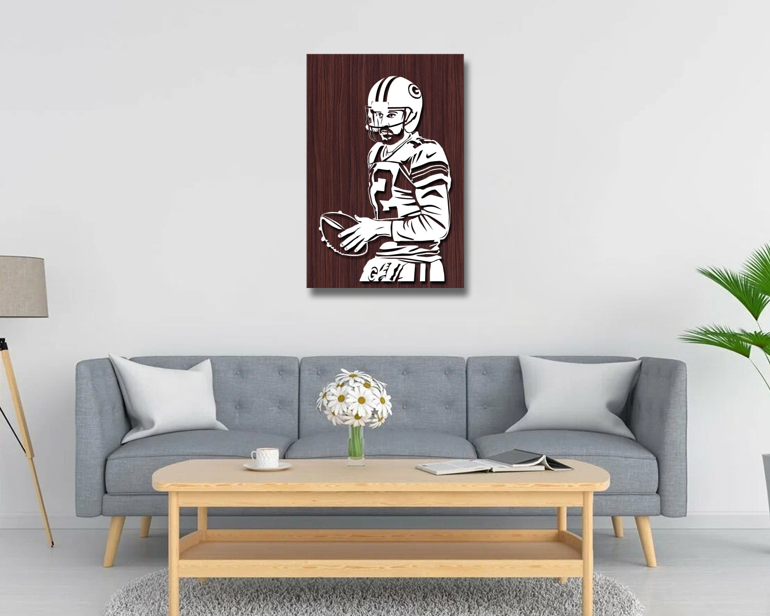 Aaron Rodgers LED Wooden Decal 