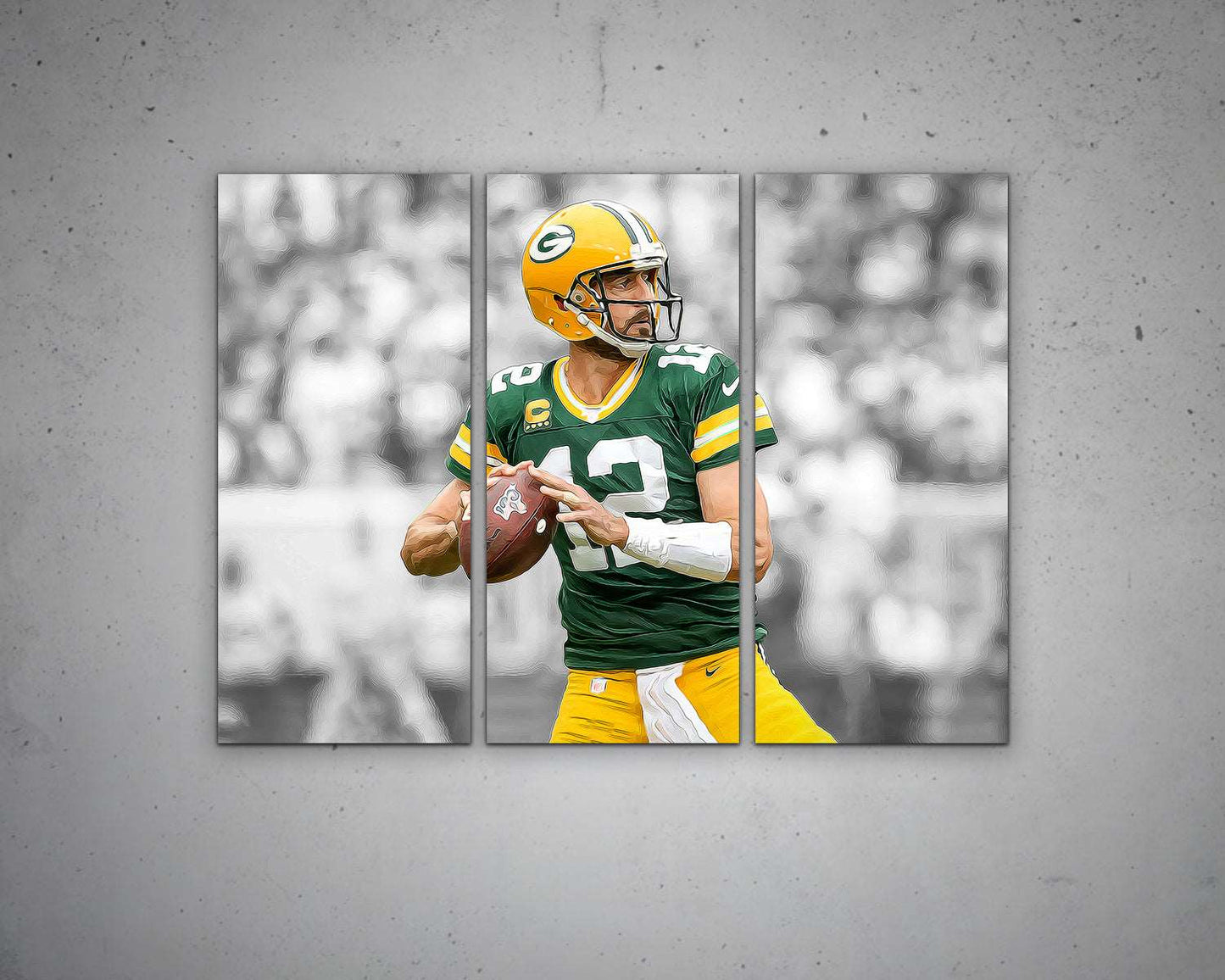 Aaron Rodgers Black & White Canvas Art 