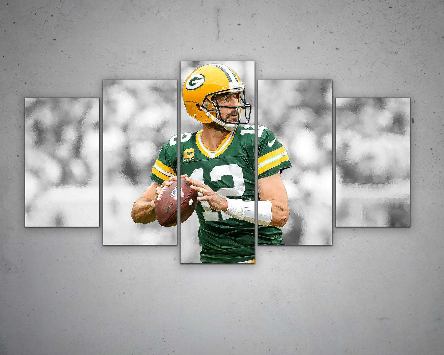 Aaron Rodgers Black & White Canvas Art 