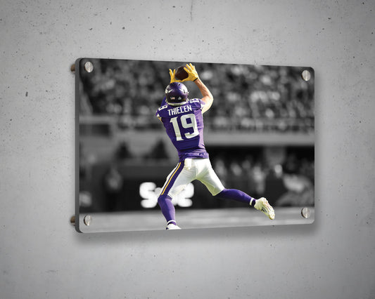 Adam Thielen Black & White Canvas Art