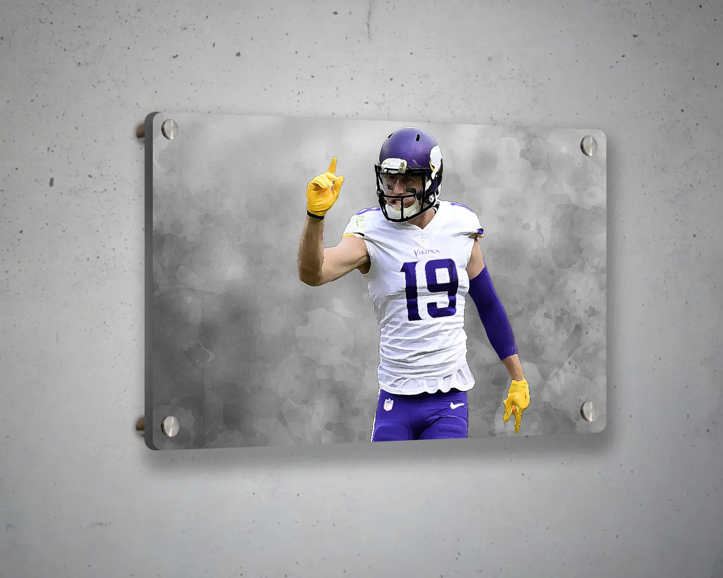 Adam Thielen Black & White Canvas Art 