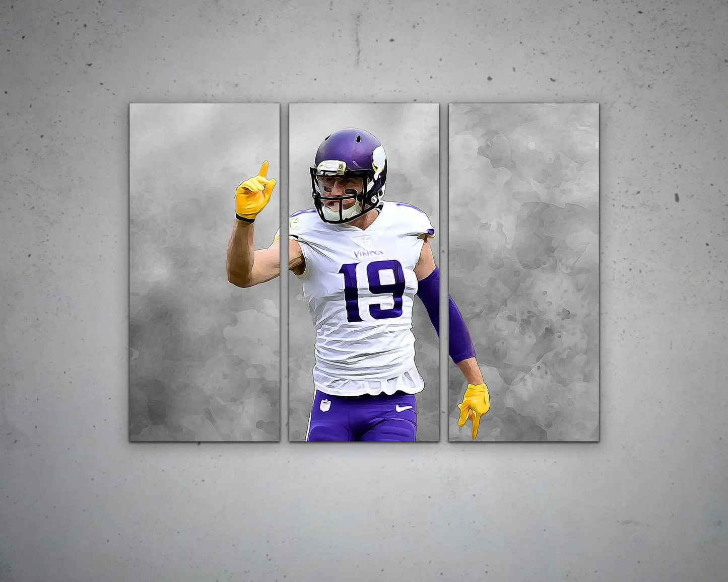 Adam Thielen Black & White Canvas Art 