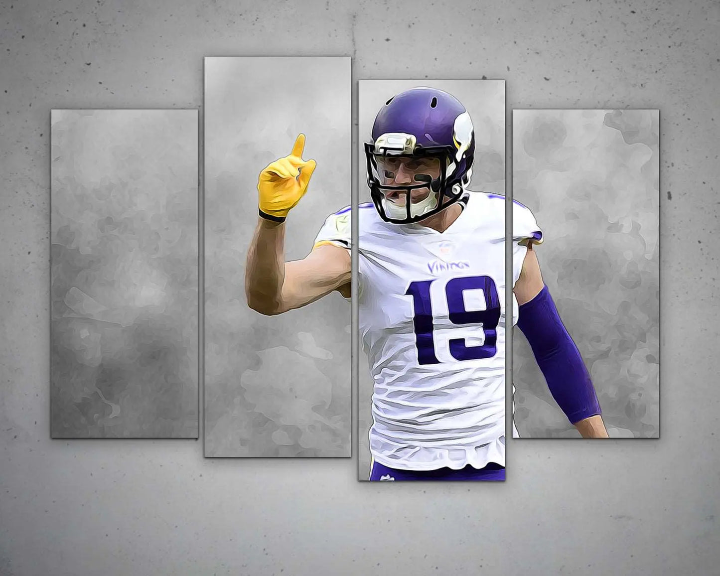 Adam Thielen Black & White Canvas Art 