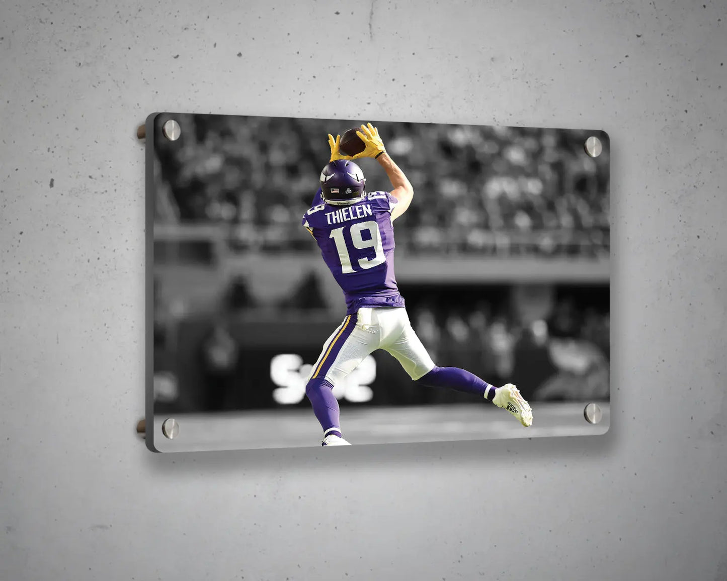 Adam Thielen Black & White Canvas Art 