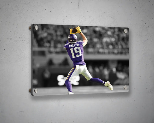 Adam Thielen Black & White Canvas Art