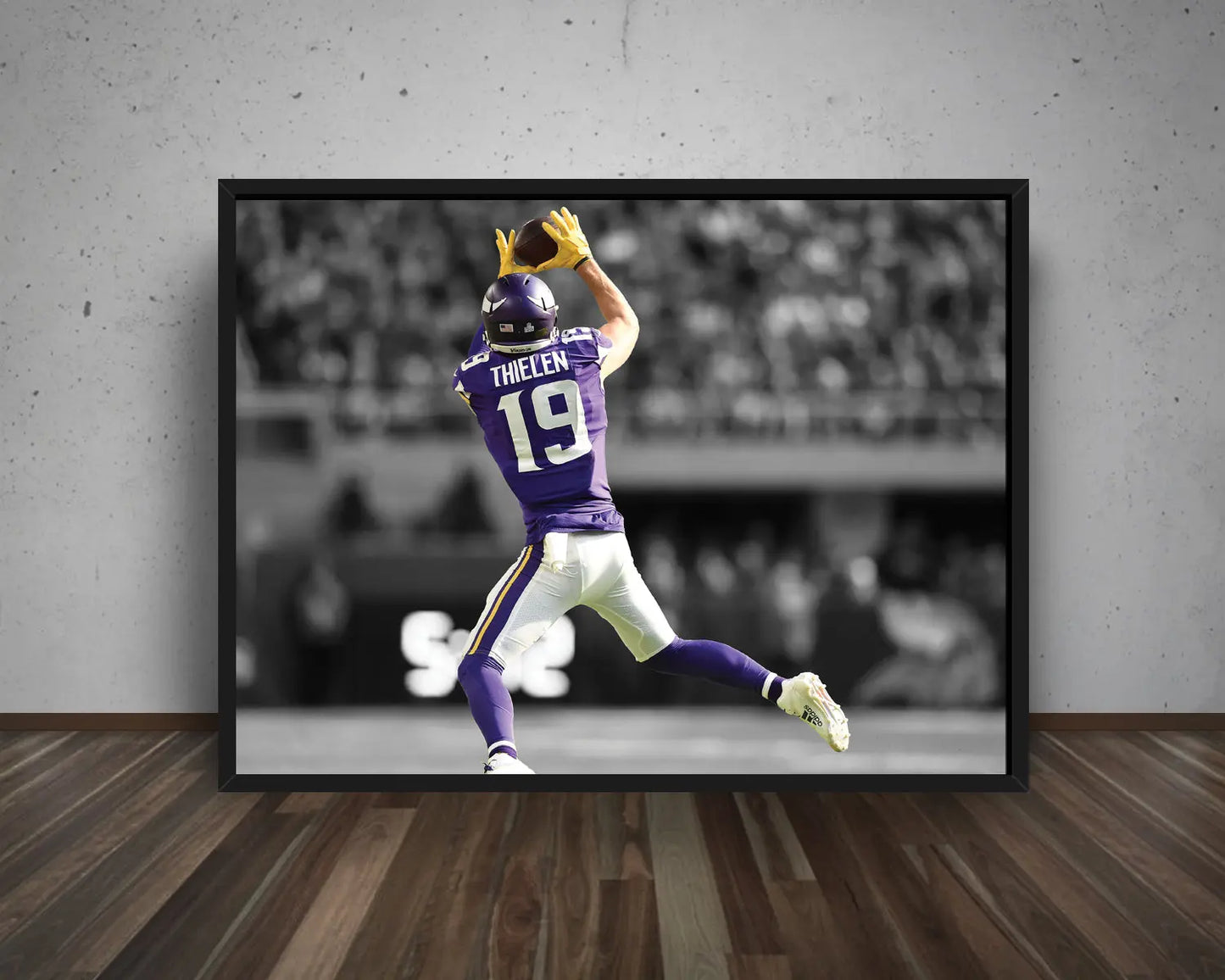 Adam Thielen Black & White Canvas Art 