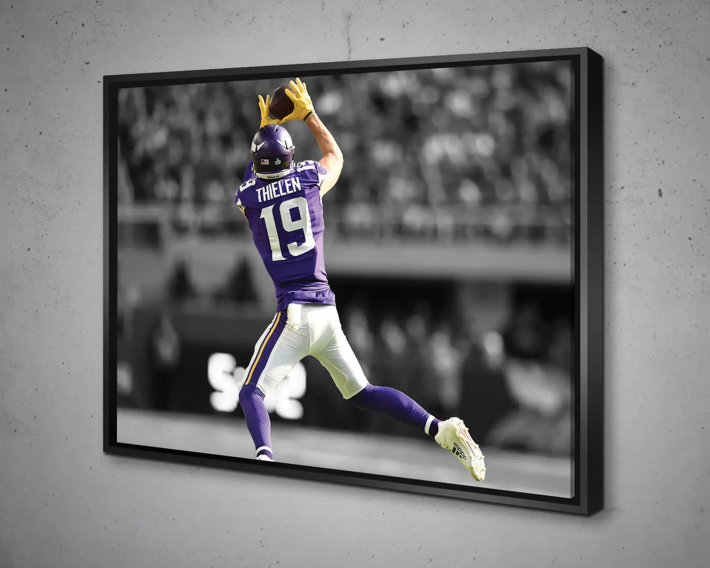 Adam Thielen Black & White Canvas Art 