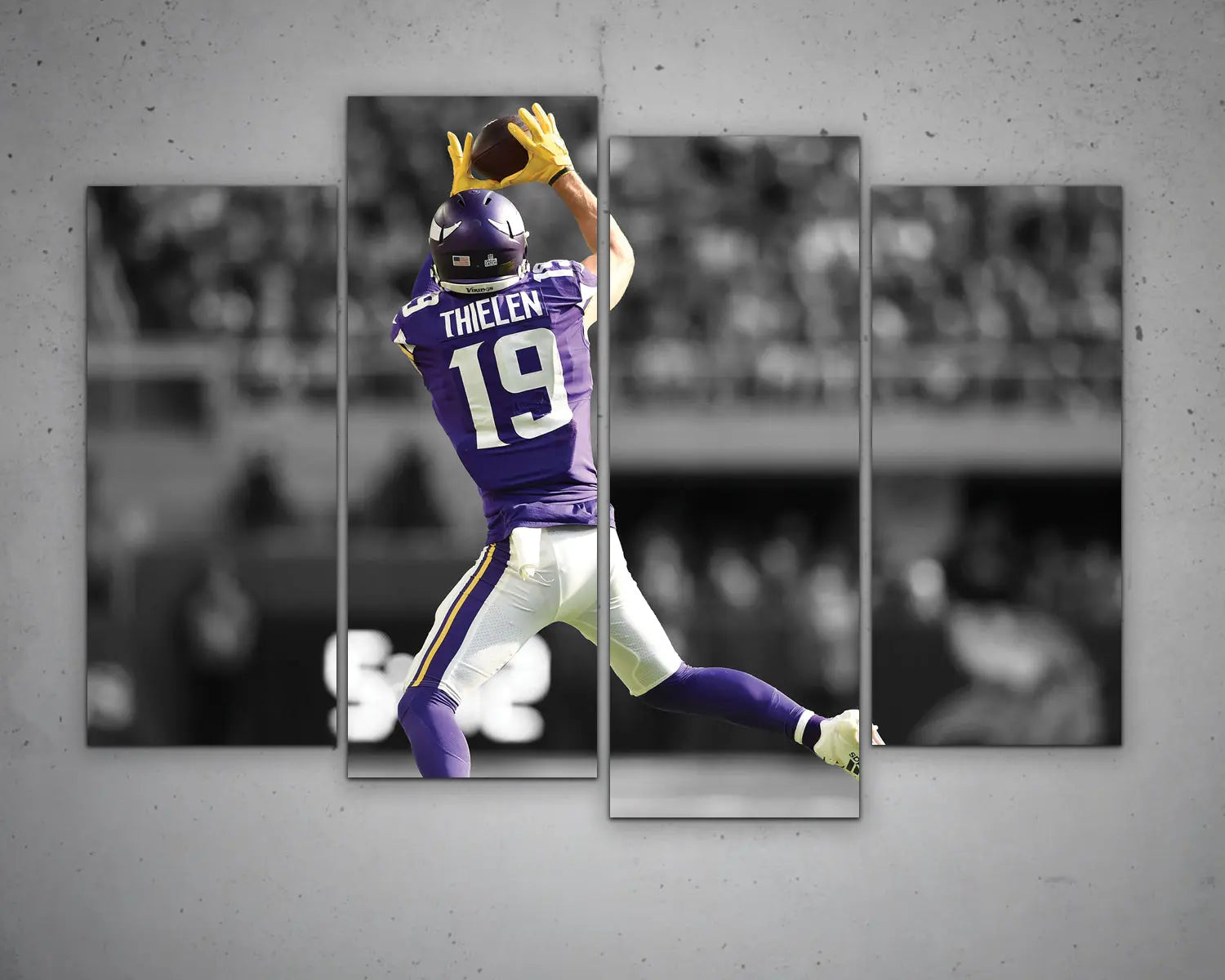 Adam Thielen Black & White Canvas Art 