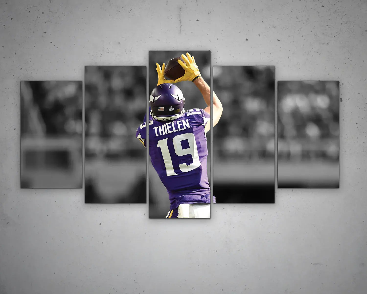 Adam Thielen Black & White Canvas Art 