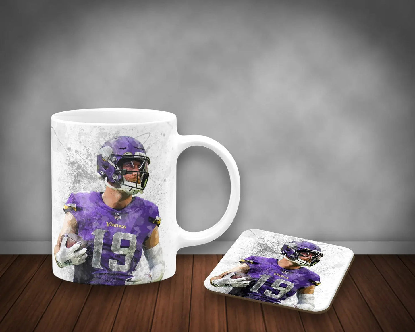 Adam Thielen Splash Effect Mug and Coaster 