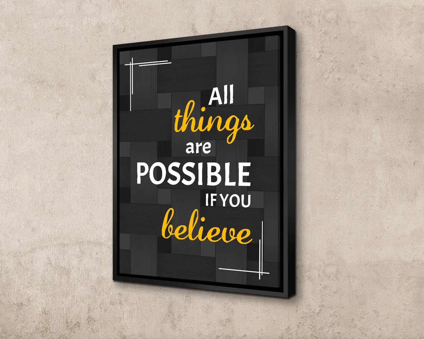 All things are possible if you believe Canvas Wall Art 