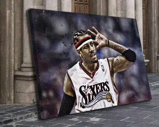 Allen Iverson Black & White Canvas Art