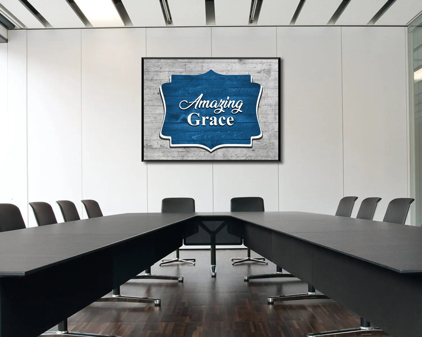 Amazing Grace Blue Canvas Wall Art 