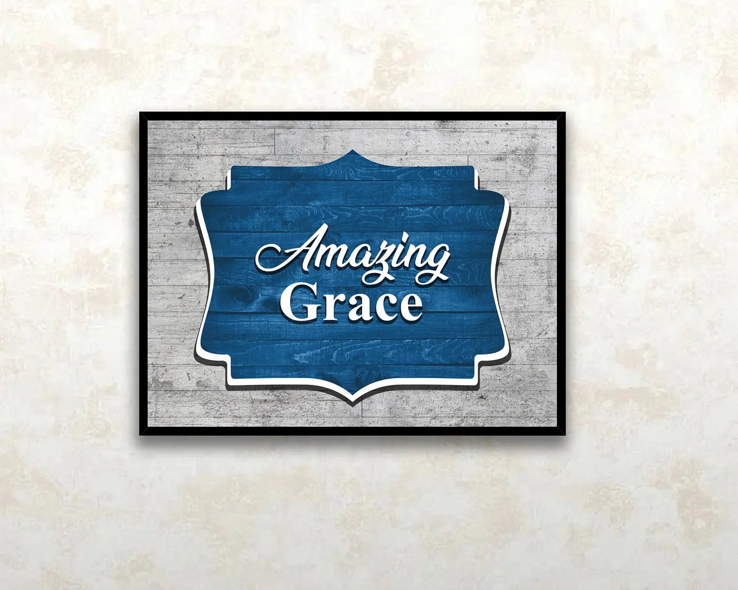 Amazing Grace Blue Canvas Wall Art 