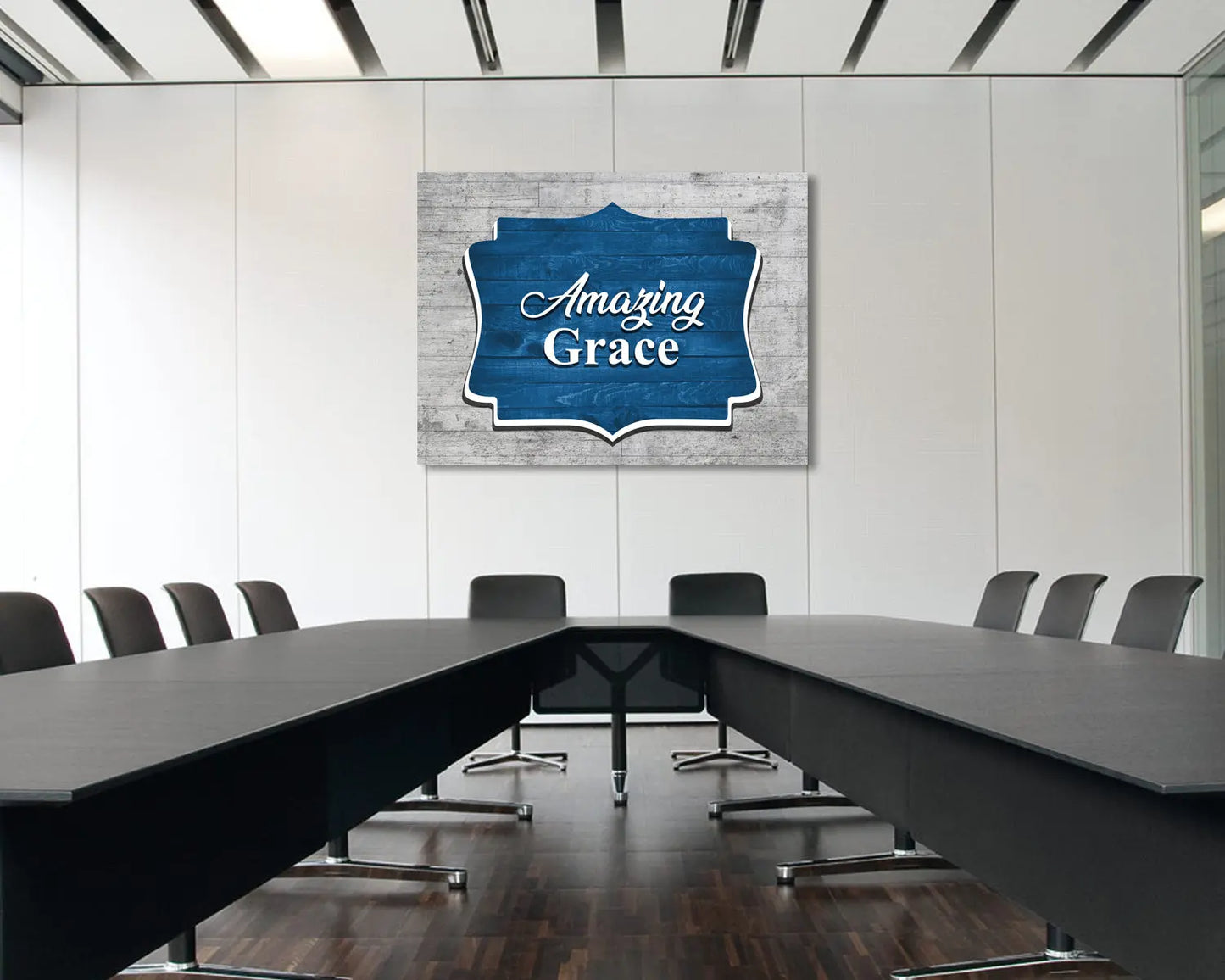 Amazing Grace Blue Canvas Wall Art 