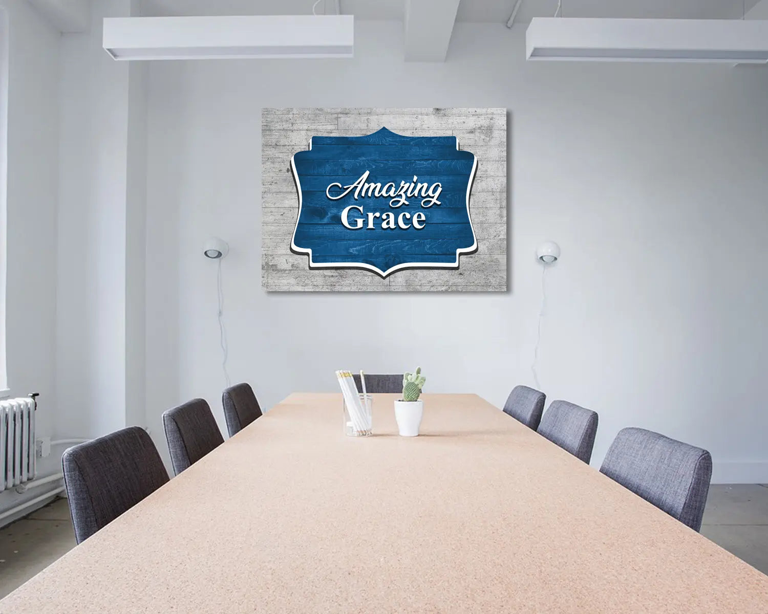 Amazing Grace Blue Canvas Wall Art 