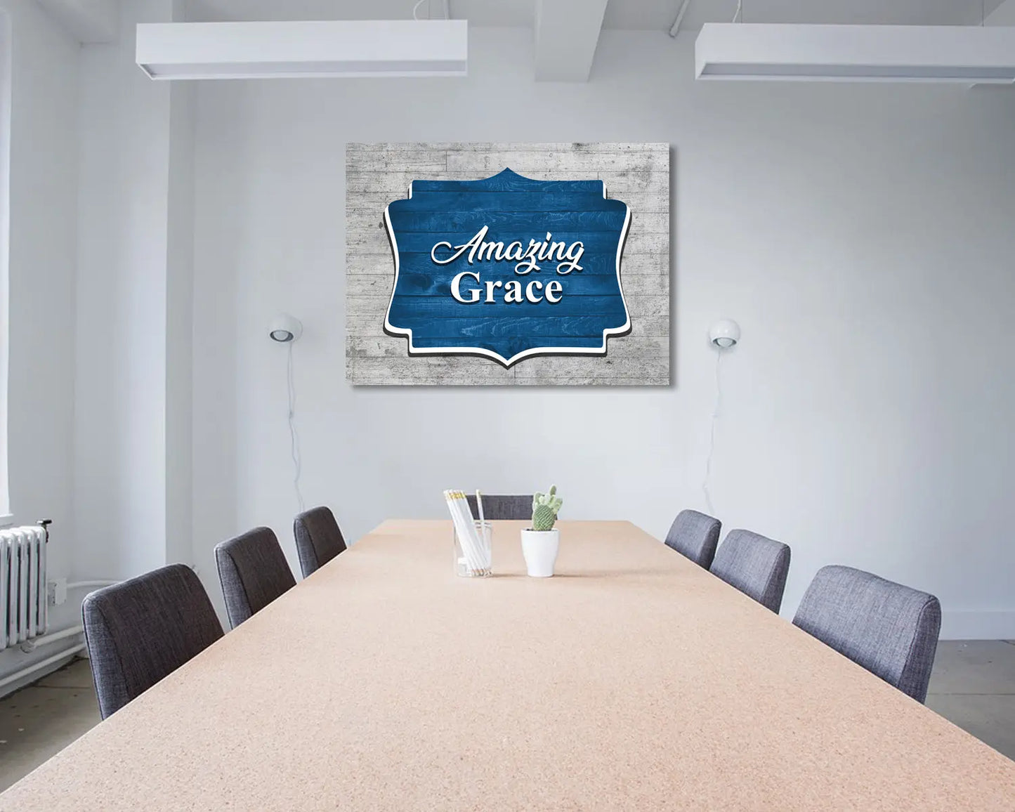 Amazing Grace Blue Canvas Wall Art 