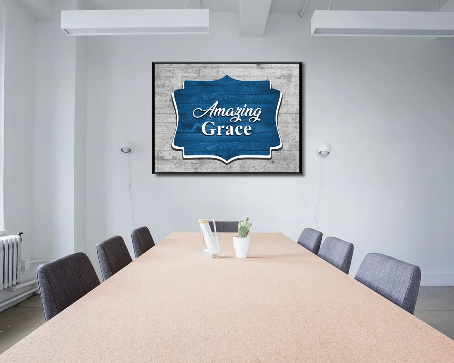 Amazing Grace Blue Canvas Wall Art 