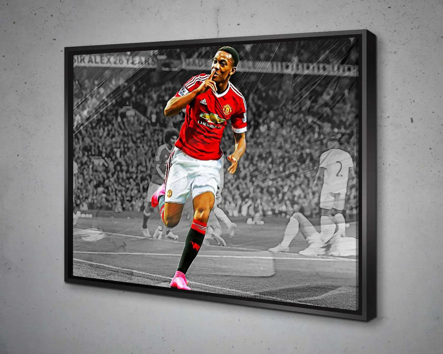 Anthony Martial Black & White Canvas Art 