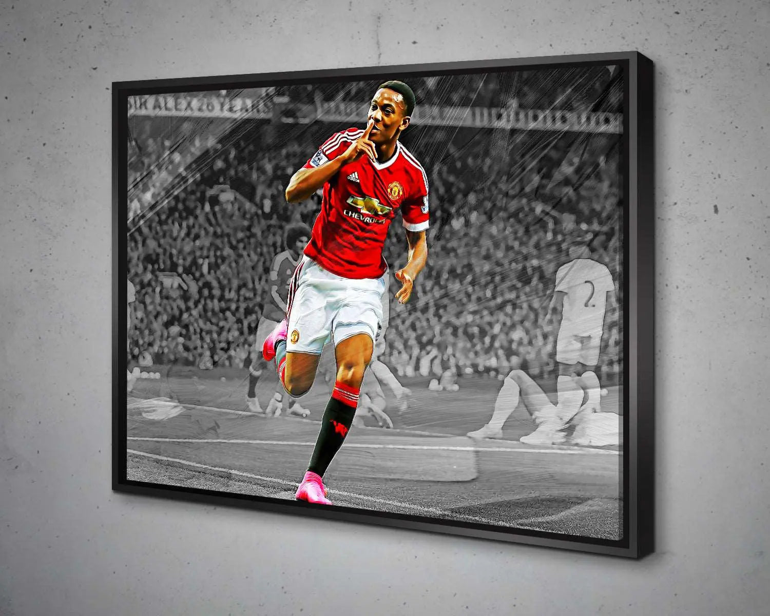 Anthony Martial Black & White Canvas Art 