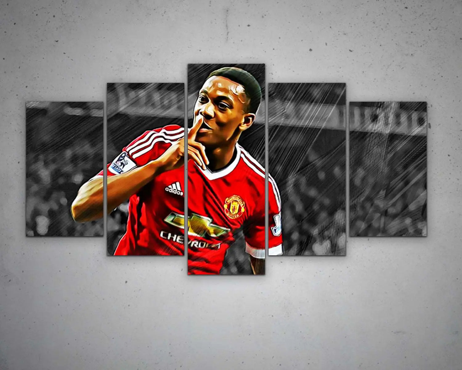 Anthony Martial Black & White Canvas Art 