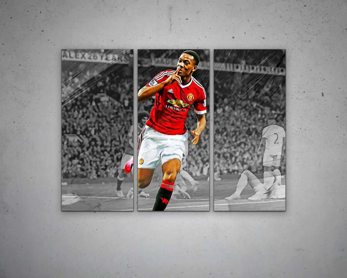 Anthony Martial Black & White Canvas Art 