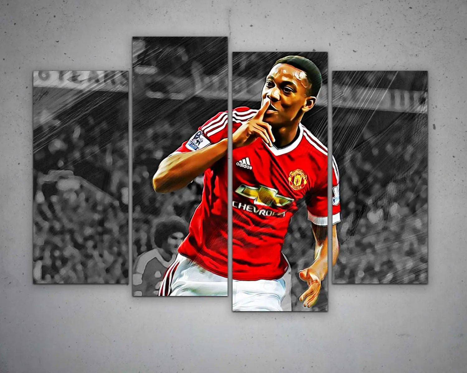 Anthony Martial Black & White Canvas Art 