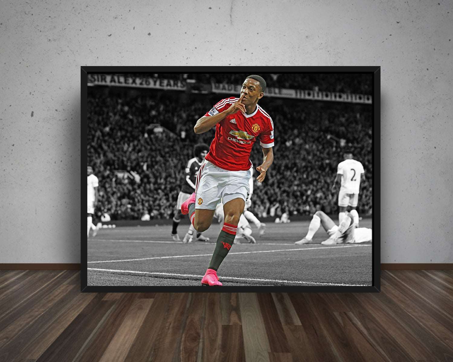 Anthony Martial Black & White Canvas Art 