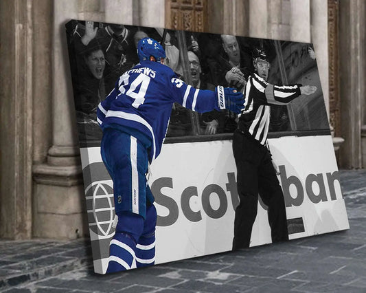 Auston Matthews Black & White Canvas Art 