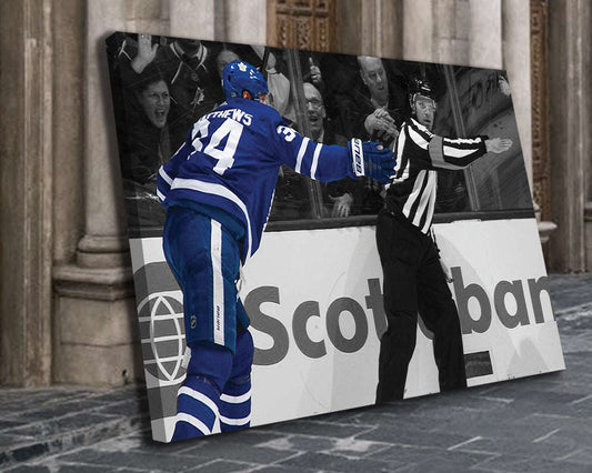 Auston Matthews Black & White Canvas Art