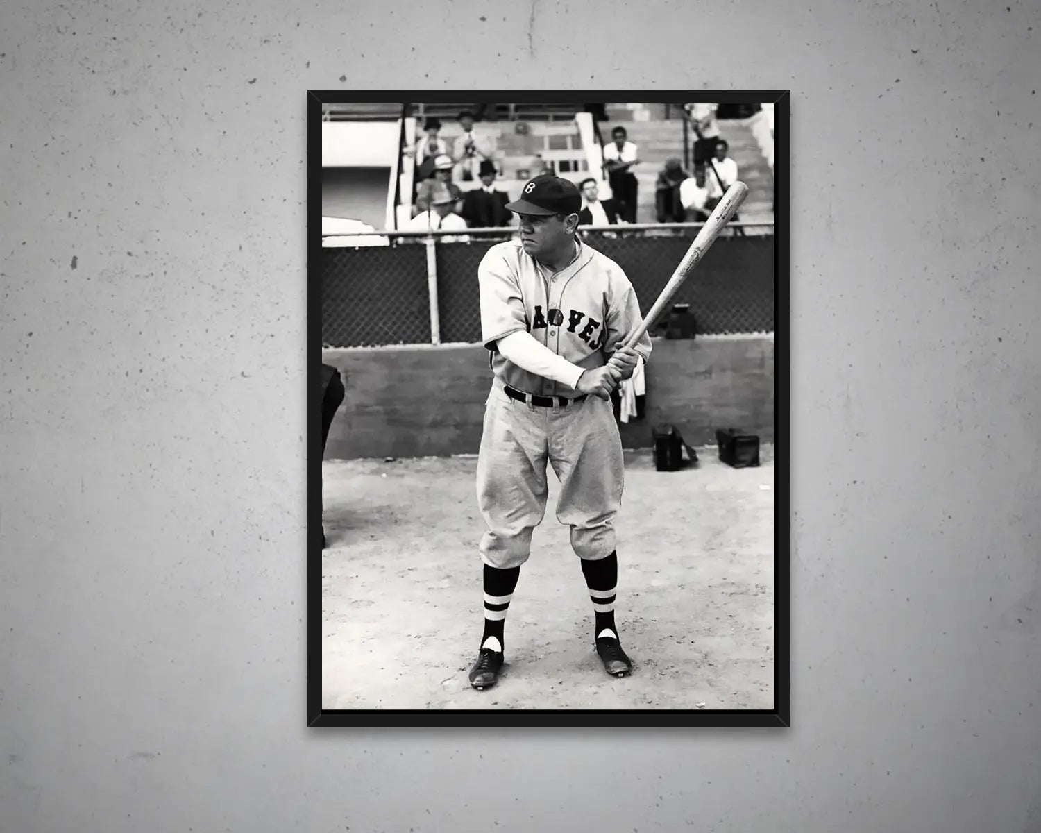 Babe Ruth Black & White Floating Canvas Print | Baseball Wall Art – My ...