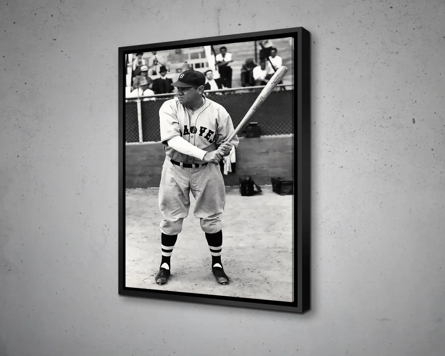 Babe Ruth Black & White Canvas Art 
