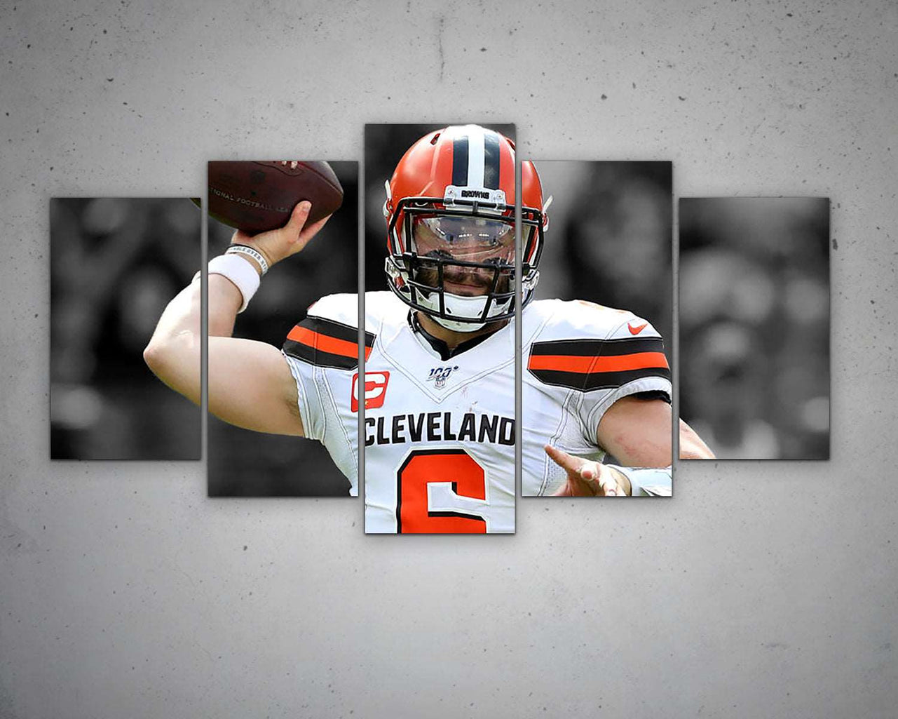 Baker Mayfield Black & White Canvas Art