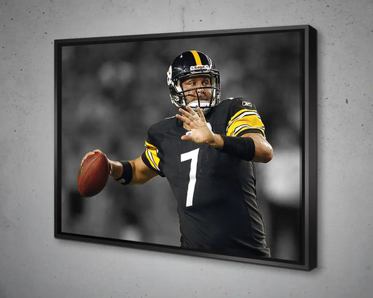 Ben Roethlisberger Black & White Canvas Art 