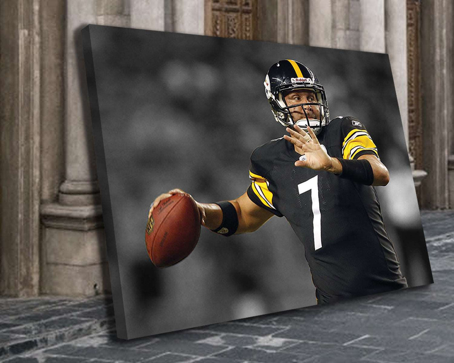 Ben Roethlisberger Black & White Canvas Art 