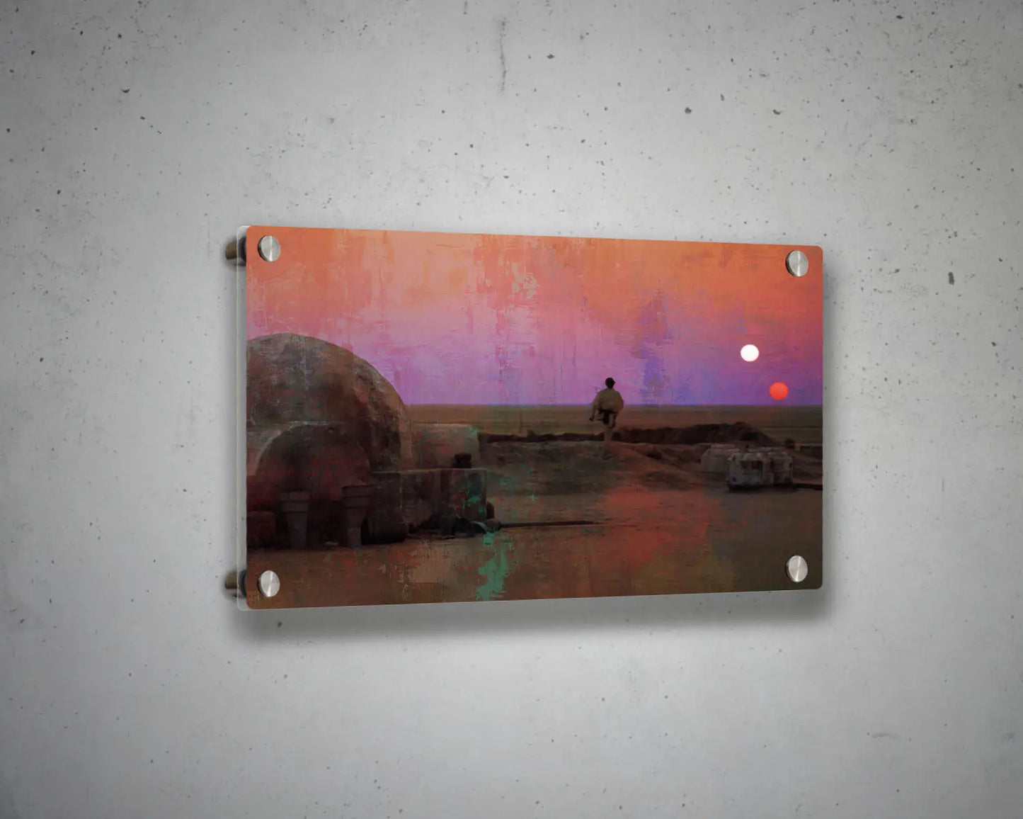 Binary Sunset Multicolour Wall Art 