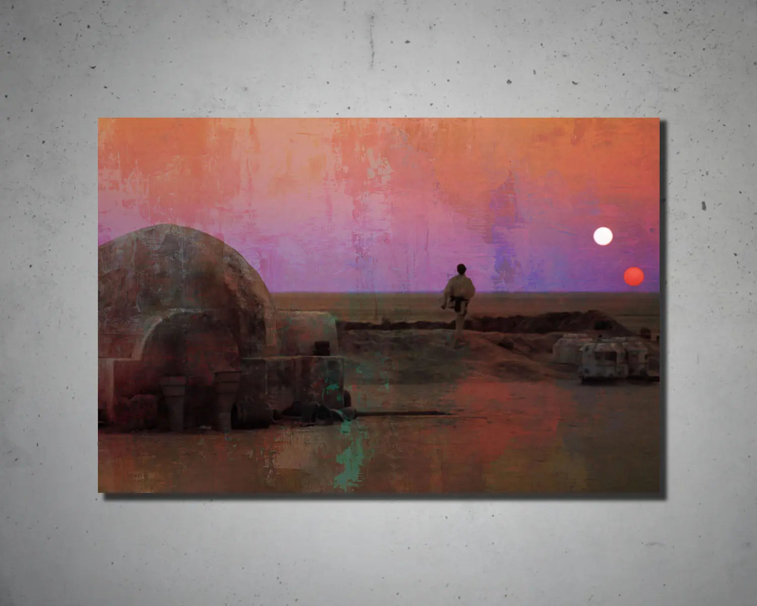 Binary Sunset Multicolour Wall Art 