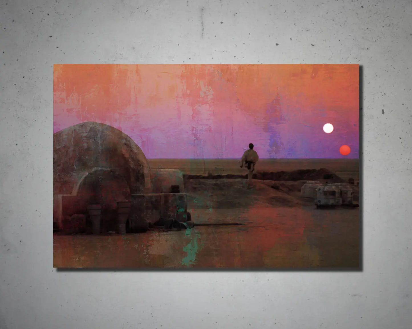 Binary Sunset Multicolour Wall Art 