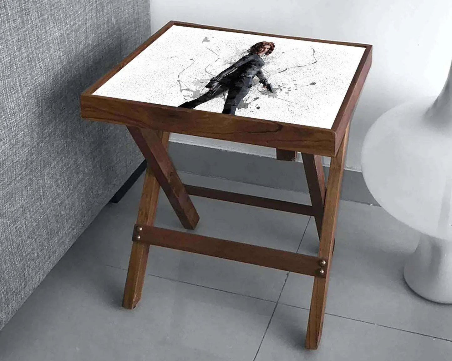 Black Widow Splash Effect Coffee and Laptop Table 