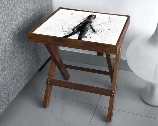 Black Widow Splash Effect Coffee and Laptop Table 