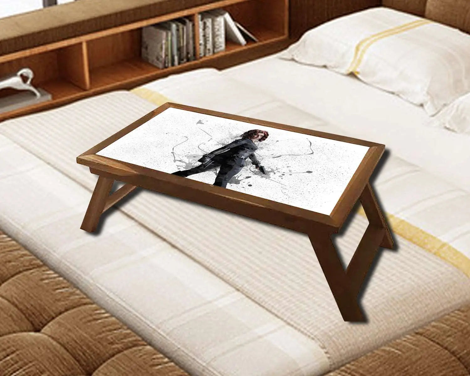 Black Widow Splash Effect Coffee and Laptop Table 