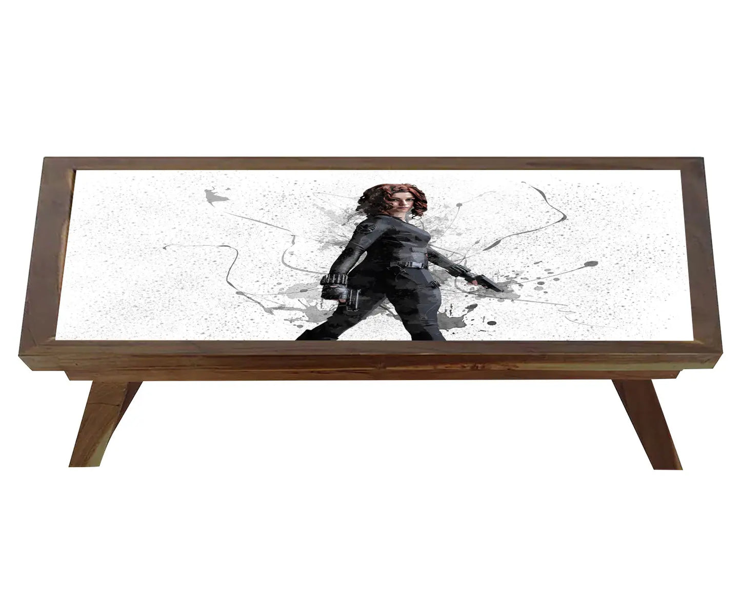 Black Widow Splash Effect Coffee and Laptop Table 