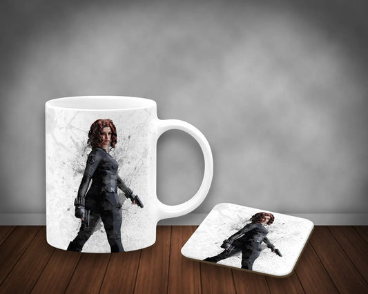 Black Widow Splash Effect Mug and Coaster