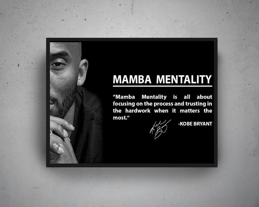 Kobe Bryant Mamba Mentality Canvas Wall Art 