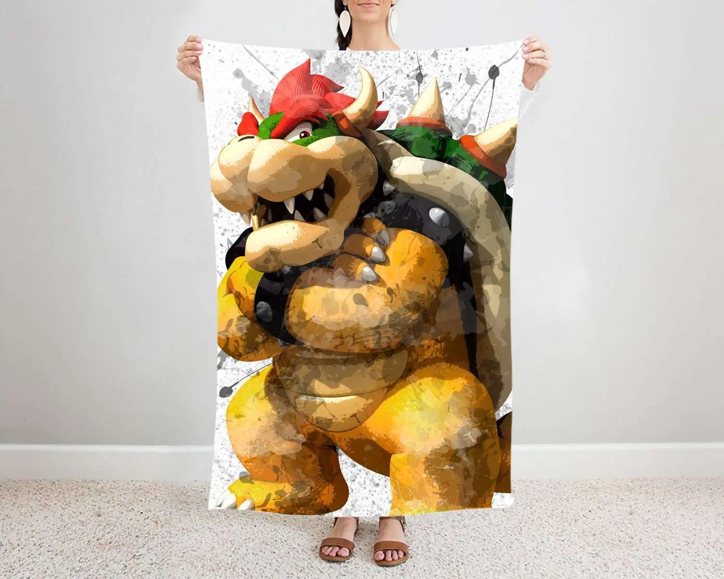Bowser Splash Effect Fleece Blanket 