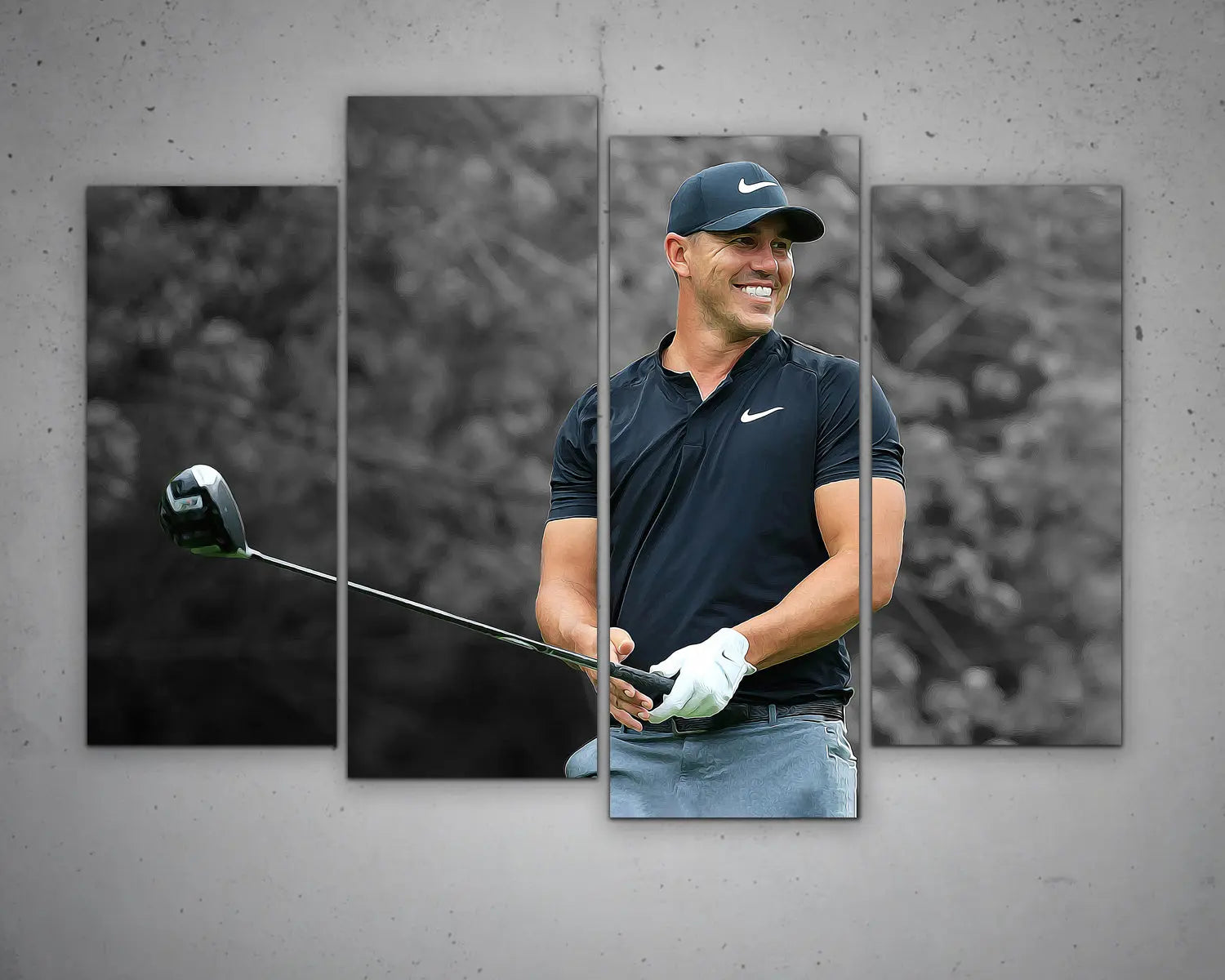 Brooks Koepka Black & White Canvas Art 