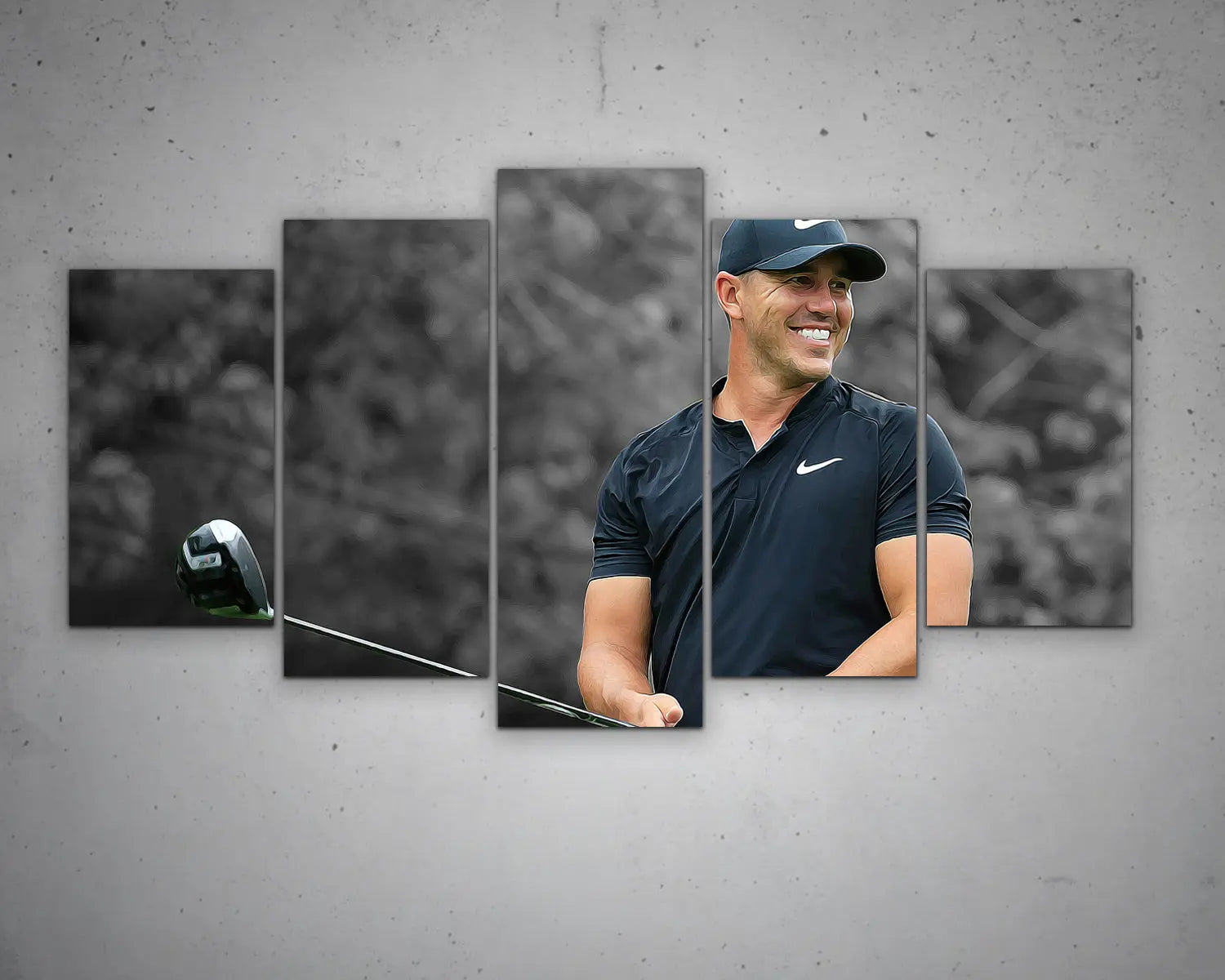 Brooks Koepka Black & White Canvas Art 