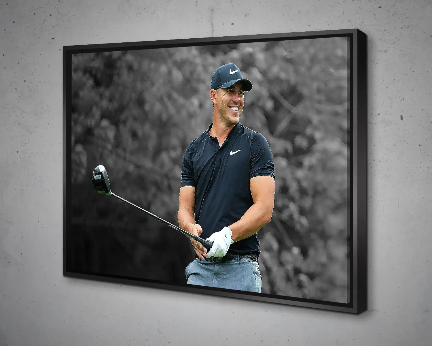 Brooks Koepka Black & White Canvas Art 