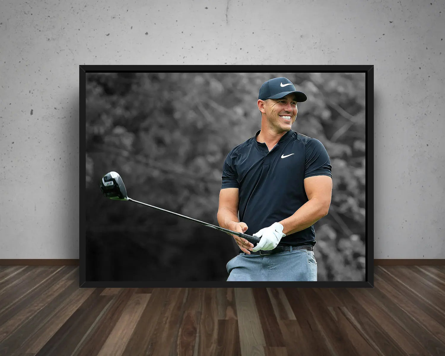 Brooks Koepka Black & White Canvas Art 