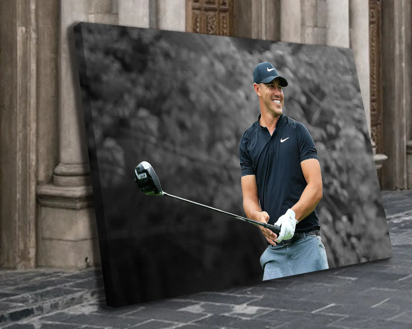 Brooks Koepka Black & White Canvas Art 